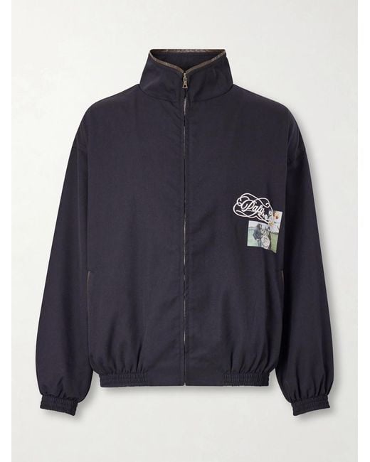 Paly Hollywood Blue Logo-embroidered Printed Wool-blend Zip-up Jacket for men
