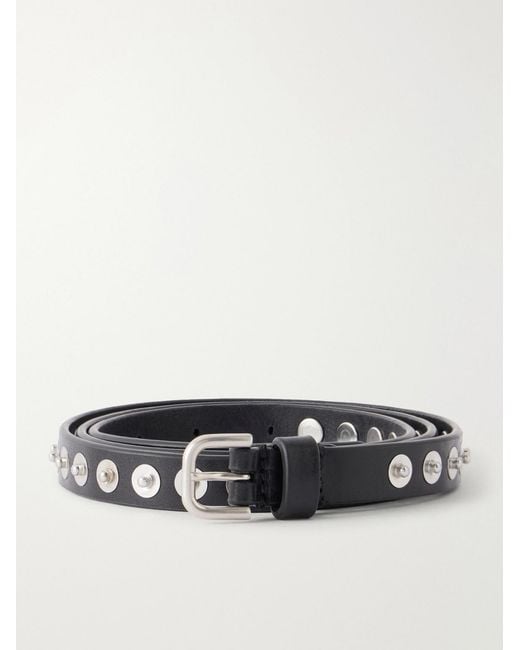 Dries Van Noten Black 2Cm Studded Leather Belt for men