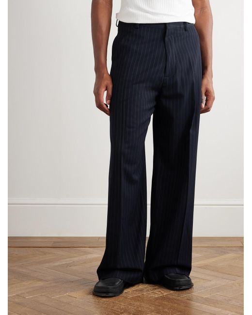 Acne Pasant weit geschnittene Anzughose aus Twill mit Nadelstreifen in Blue für Herren