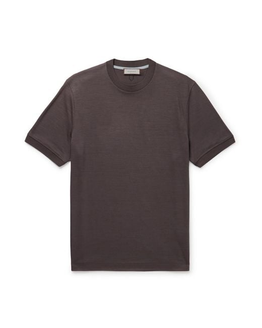 Canali Gray Wool-Jersey T-Shirt for men