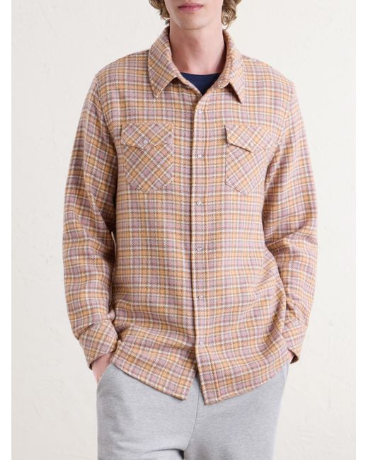 God's True Cashmere Pink Midnight Rose Checked Cashmere Shirt for men