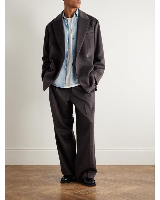 Ssstein Black Double-Breasted Cashmere Blazer for men