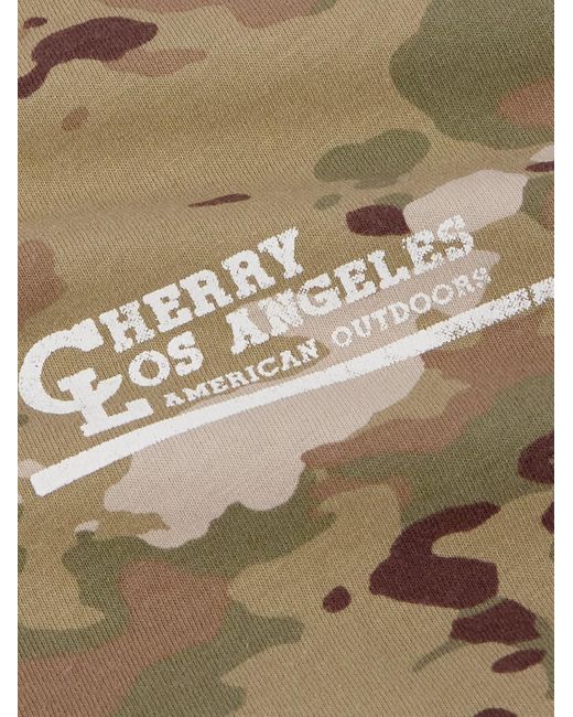 CHERRY LA Gray American Outdoorsman Garment-dyed Camouflage-print Cotton-jersey T-shirt for men