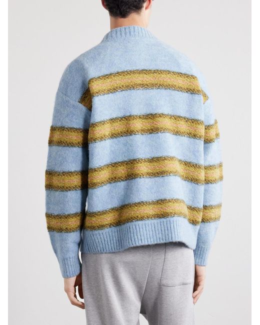 Dries Van Noten Blue Master Striped Alpaca-blend Sweater for men