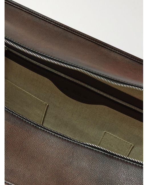 Berluti Brown Overnight Scritto Venezia Softy Leather Weekend Bag for men