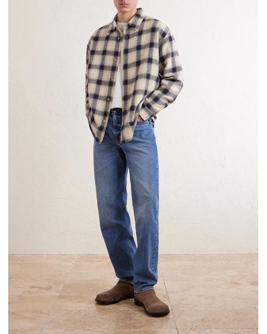 FRAME White Checked Cotton-blend Flannel Overshirt for men