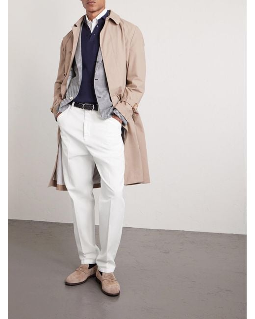 Brunello Cucinelli White Straight-Leg Cotton Chinos for men