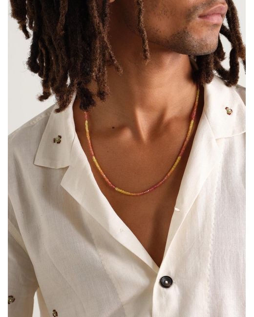 JIA JIA Black Beaded Sapphire Necklace for men