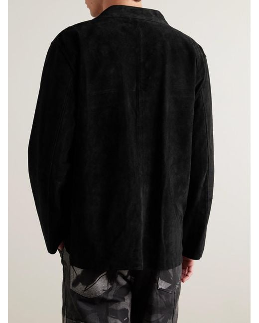 Bode Black Suede Overshirt for men