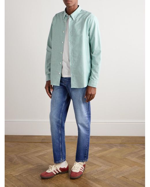 A.P.C. Blue Martin Straight-leg Cropped Stonewashed Jeans for men