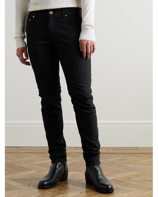 Etro Black Slim-Fit Paisley-Jacquard Cotton-Blend Trousers for men