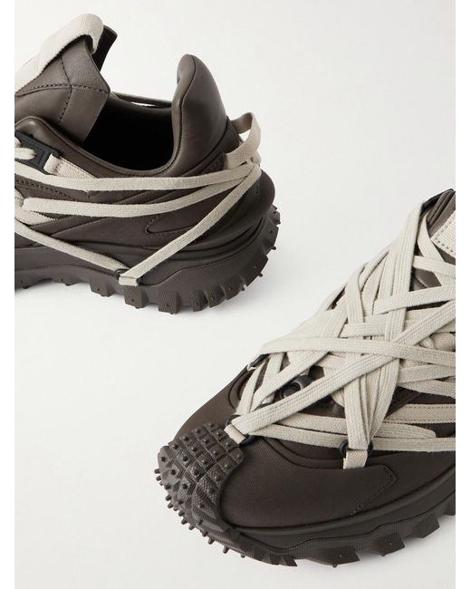 Rick Owens Brown Moncler Trailgrip Megalace® Leather And Rubber Sneakers for men