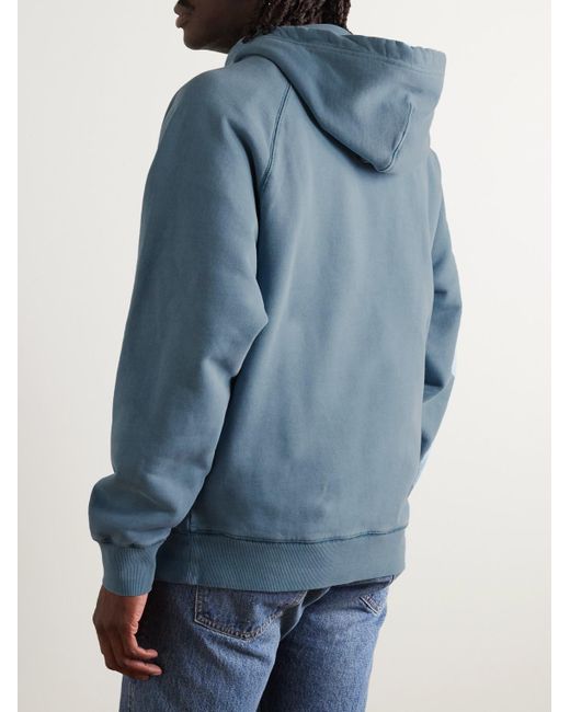 Carhartt Blue Taos Garment-dyed Cotton-jersey Hoodie for men