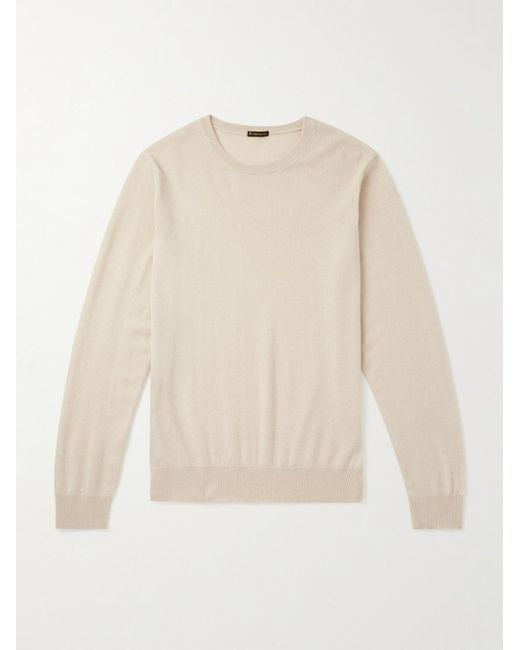Rubinacci Natural Cashmere Sweater for men