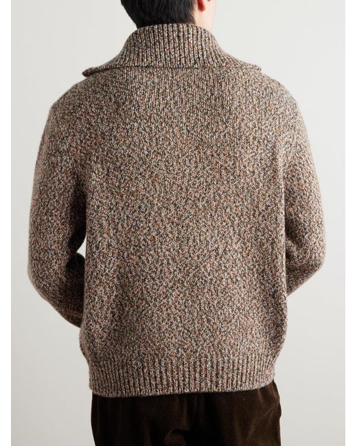 Loro Piana Gray Cashmere Half-Zip Rollneck Sweater for men