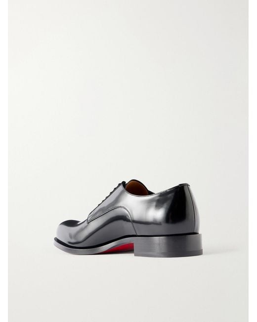 Christian Louboutin Black Moustachou Leather Oxford Shoes for men