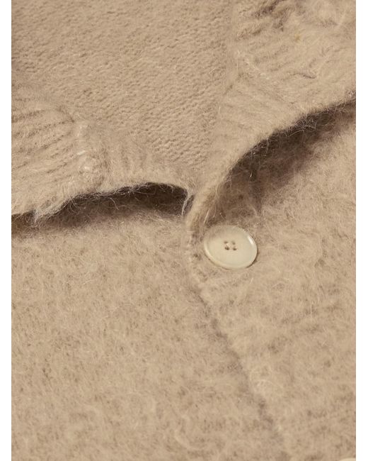 Acne Natural Komer Brushed Knitted Cardigan for men