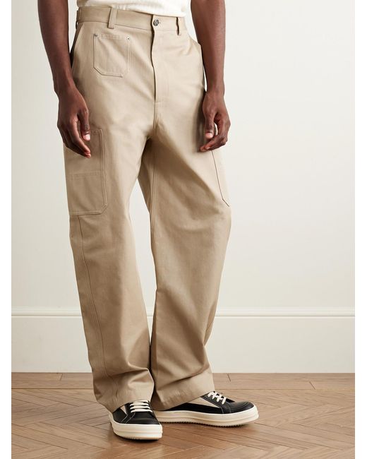 Givenchy Natural Wide-Leg Cotton-Canvas Cargo Trousers for men