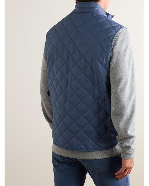 Peter Millar Blue Essex Quilted Recycled-Shell Gilet for men