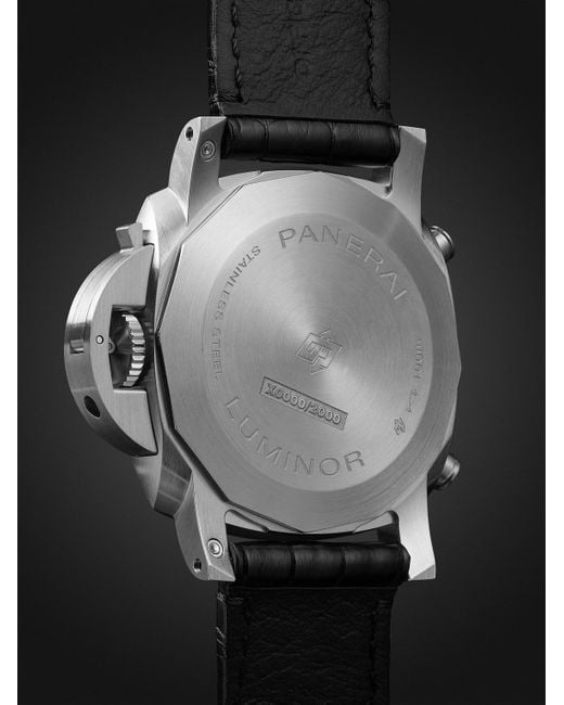 Panerai Black Luminor Chrono Automatic Chronograph 44Mm Stainless Steel And Alligator Watch, Ref. No. Pam01109 for men