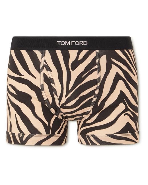 Tom Ford Zebraprint Stretchcotton Boxer Briefs in Black for Men Lyst