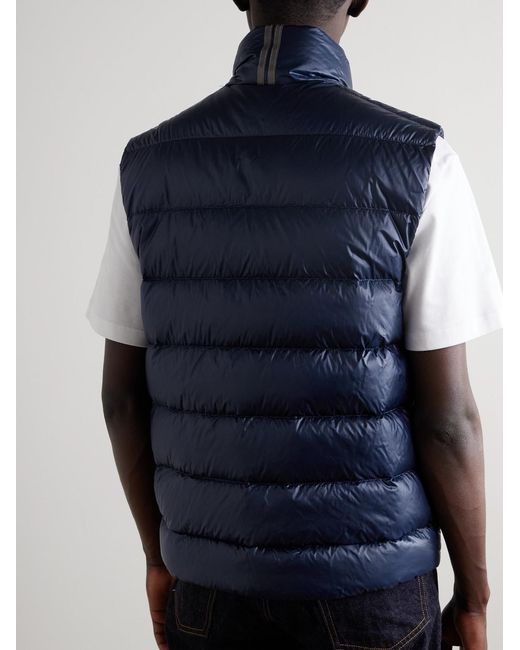 Canada Goose Blue Crofton Slim-Fit Quilted Recycled Nylon-Ripstop Down Gilet for men