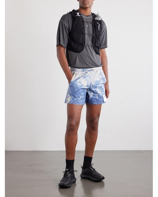 Satisfy Blue Straight-Leg 5&Quot; Logo-AppliquÉD Printed Peaceshell&Trade; Shorts for men