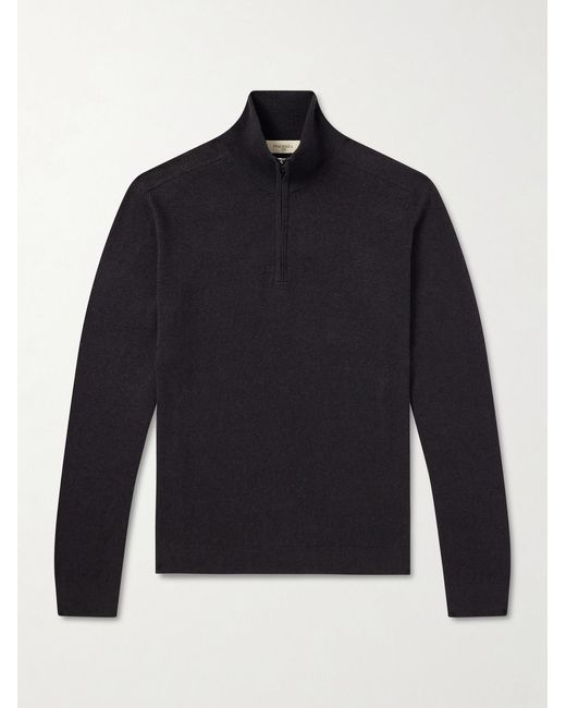 Piacenza 1733 Blue Lupetto Cashmere And Linen-blend Half-zipped Sweater for men