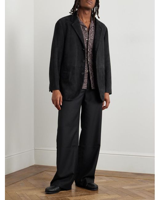 A.PRESSE Black Suede Blazer for men