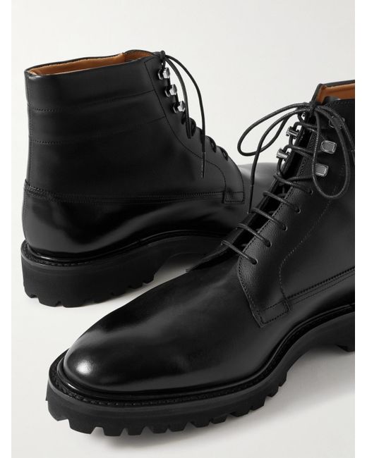 John Lobb Black Alder Leather Boots for men