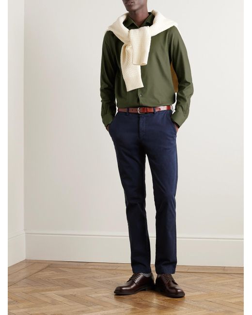 Camicia slim-fit in twill di cotone di Paul Smith in Green da Uomo