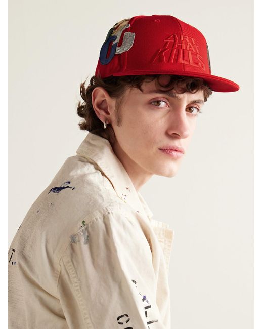 GALLERY DEPT. Red Atk G-patch Embellished Cotton-twill Baseball Cap for men