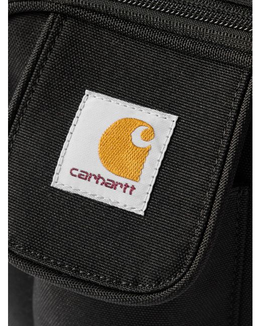 Carhartt Black Essentials Small Logo-Appliquéd Recycled-Canvas Messenger Bag for men