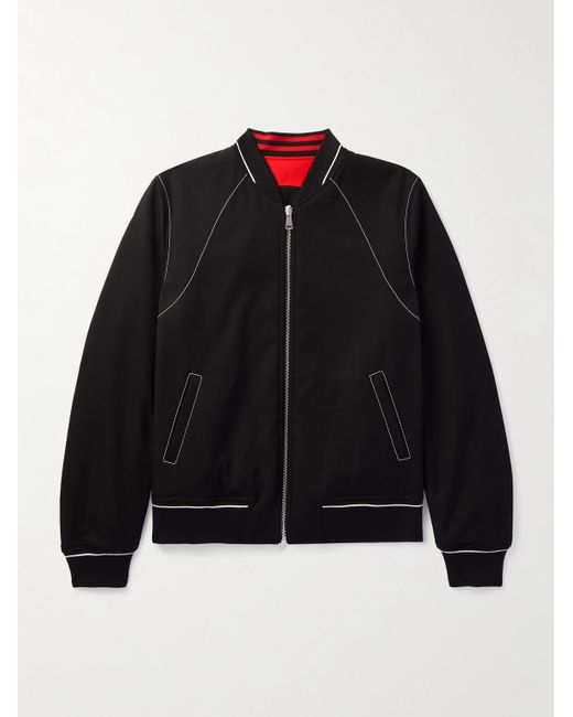 Alexander McQueen Black Reversible Colour-block Grain De Poudre Wool Jacket for men