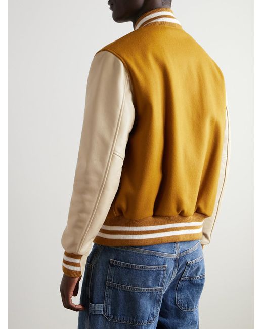 Golden Bear The Albany Collegejacke aus einer Wollmischung und Leder in Metallic für Herren