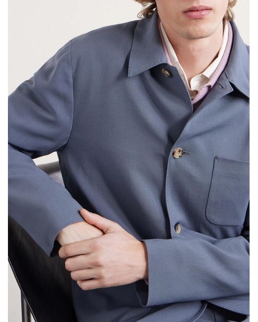 Paul Smith Blue Grain De Poudre Wool Jacket for men