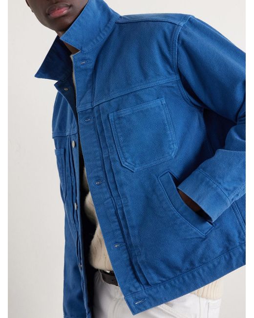 Blue Blue Japan Blue Textured-Cotton Jacket for men