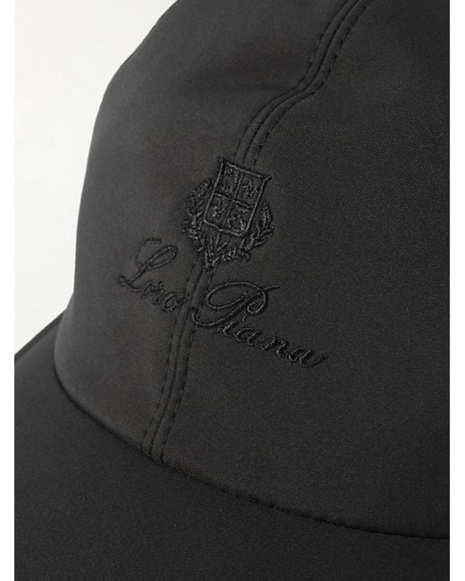 Loro Piana Black Logo-embroidered Storm System® Shell Baseball Cap for men