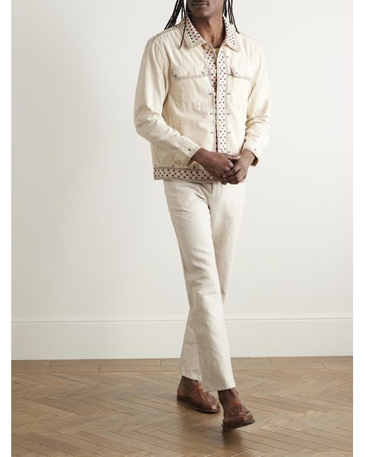 Corridor NYC Natural Starlight Embroidered Cotton-Canvas Jacket for men