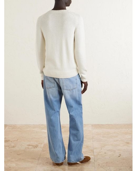 Gabriela Hearst White Norwich Cashmere Sweater for men