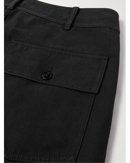 Pantaloni a gamba dritta in twill di cotone di Tom Ford in Black da Uomo