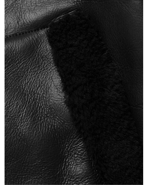 Mr P. Black Shearling-Lined Nappa Leather Trucker Jacket for men