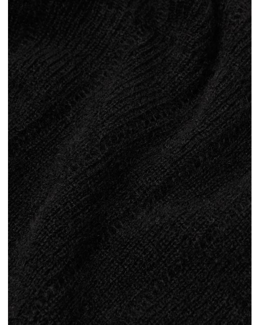 Pullover in misto alpaca a coste di Saint Laurent in Black da Uomo