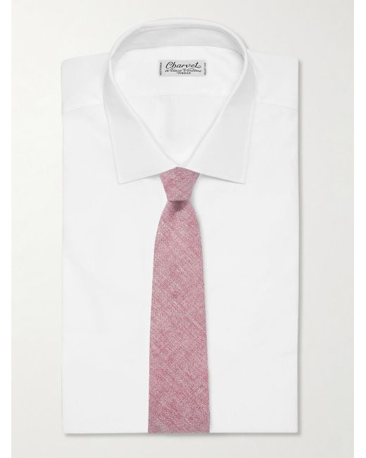 Cravatta in lino di Mr P. in Pink da Uomo