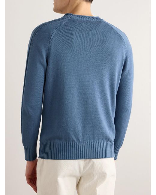 Brunello Cucinelli Pullover aus Baumwolle mit Argyle-Muster in Blue für Herren
