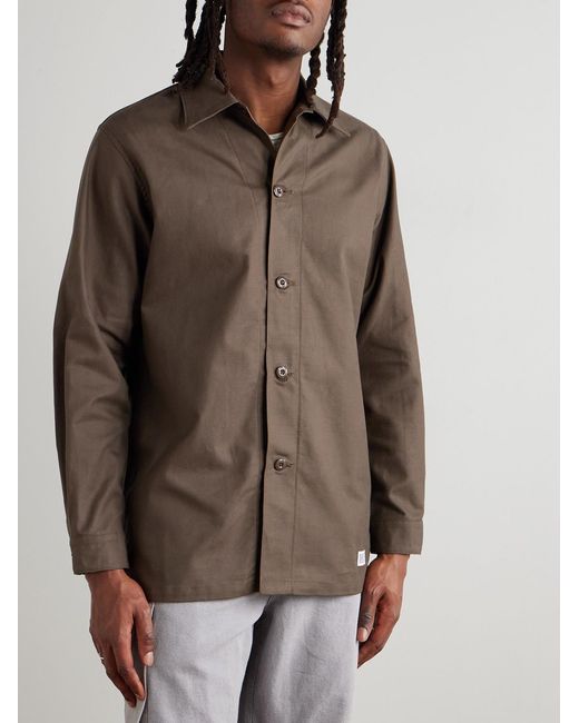 (w)taps Brown Cbw Logo-appliquéd Cotton-twill Shirt for men