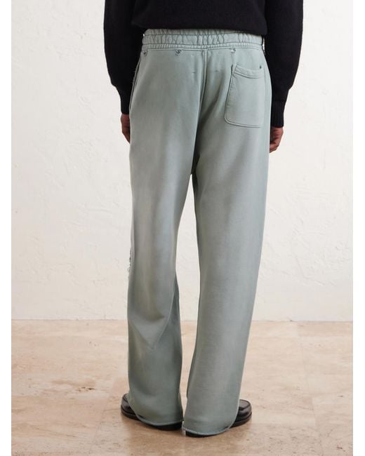 Paly Hollywood Blue Alta Cienega Distressed Embellished Cotton-fleece Sweatpants for men