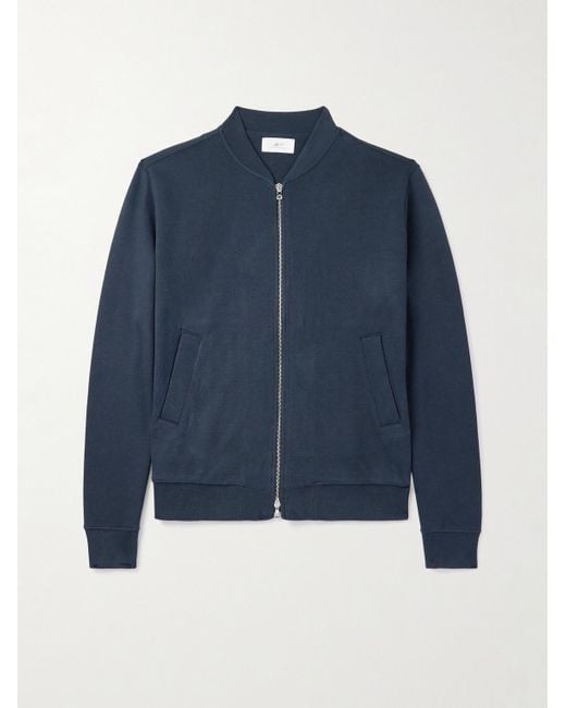 Mr P. Blue Cotton Zip-up Sweatshirt for men