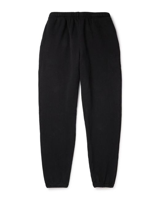 Les Tien Black Tapered Garment-dyed Cotton-jersey Sweatpants for men