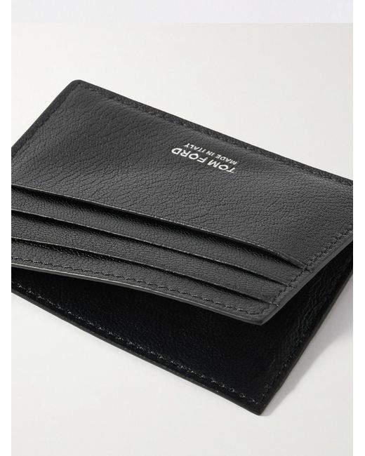 Tom Ford Black Pebble-Grain Leather Cardholder for men